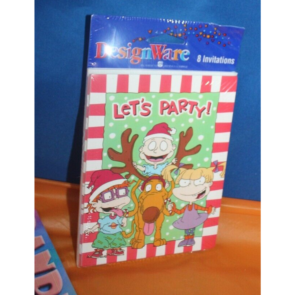 Vintage Carlton Amer Greetings Designware Rugrats Let's Party Holiday Invitation